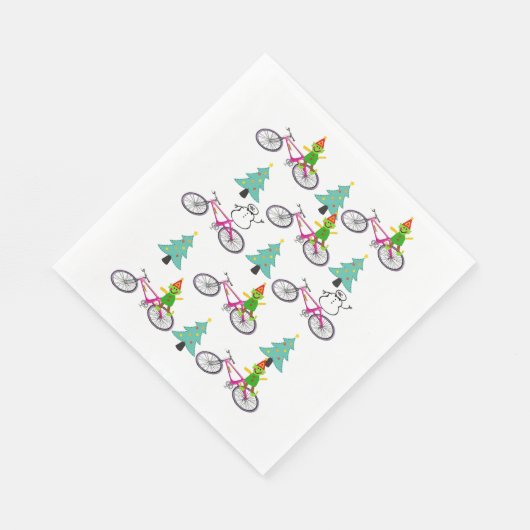 Serviettes en papier elfe, Joyeux sapin de Noël (Coin)