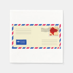 Serviettes en papier enveloppe de courrier
