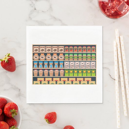 Serviettes en papier étagère de supermarché