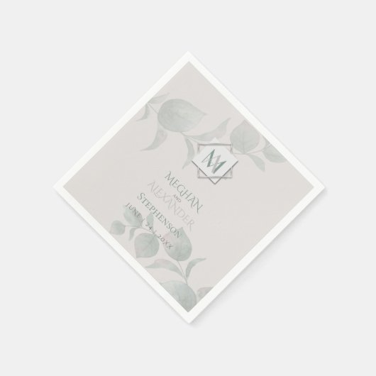 SERVIETTES EN PAPIER | Eucalyptus argenté (Coin)