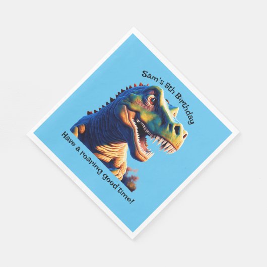 Serviettes en papier fête d'anniversaire. Dinosaur (Coin)