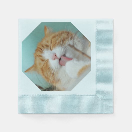 SERVIETTES EN PAPIER FÊTE DE CHAT AVEC VOTRE PROPR (Devant)