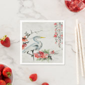 serviettes en papier fleur de grue asiatique (En situation)