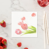 serviettes en papier fleur de tulipe rose rétro (En situation)