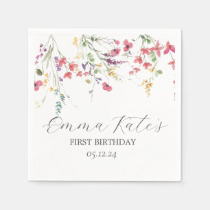 serviettes en papier fleur sauvage, serviettes mod