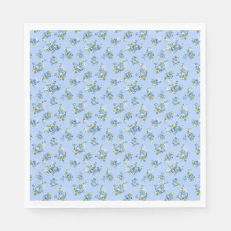 Serviettes en papier fleurs bleu clair style chint