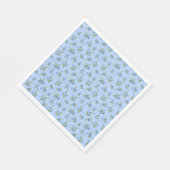 Serviettes en papier fleurs bleu clair style chint (Coin)