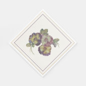 Serviettes en papier Fleurs de Pensée à l'aquarell (Coin)