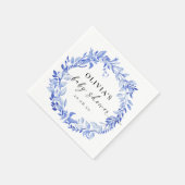 Serviettes en papier Fleurs en porcelaine bleue (Coin)