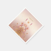 Serviettes en papier fleurs feuilles dorées roses (Coin)