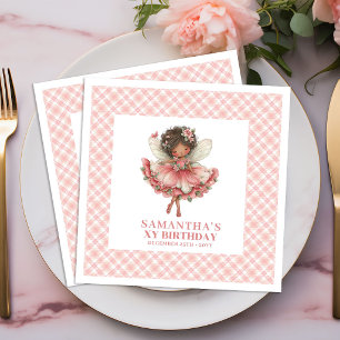 Serviettes en papier fleurs rose pastel pour l'ann
