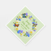 Serviettes en papier Fleurs sauvages et papillons (Coin)