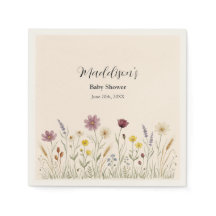 Serviettes en papier Fleurs sauvages rustiques pou