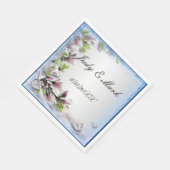 Serviettes en papier fleurs violettes et papillons (Coin)