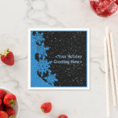 Serviettes en papier flocon de neige bleu foncé pe (En situation)