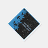 Serviettes en papier flocon de neige bleu foncé pe (Coin)