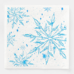 Serviettes en papier flocon de neige cristal de gl