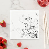 Serviettes en papier floral (En situation)