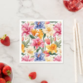 Serviettes en papier floral (En situation)