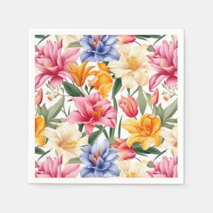Serviettes en papier floral