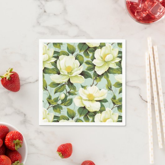 Serviettes en papier floral (En situation)