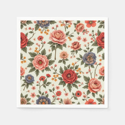 serviettes en papier floral (Devant)
