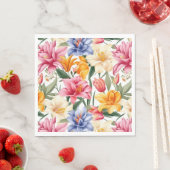 Serviettes en papier floral (En situation)