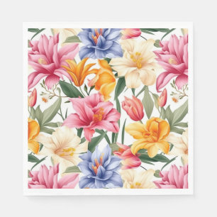 Serviettes en papier floral