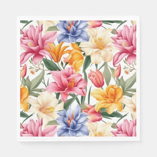 Serviettes en papier floral (Devant)