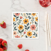 serviettes en papier floral (En situation)