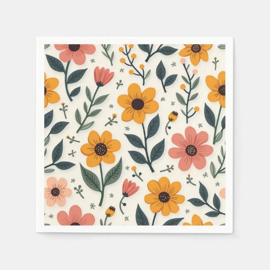 serviettes en papier floral (Devant)