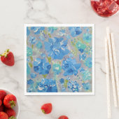 Serviettes en papier floral pour célébration bleue (En situation)