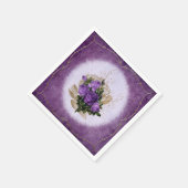 Serviettes en papier floral pourpre (Coin)