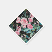 Serviettes en papier floral Rose rose chic démodé (Coin)