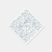 Serviettes en papier florales bleues et blanches é (Coin)