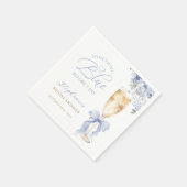 Serviettes en papier florales bleues pour mariage (Coin)