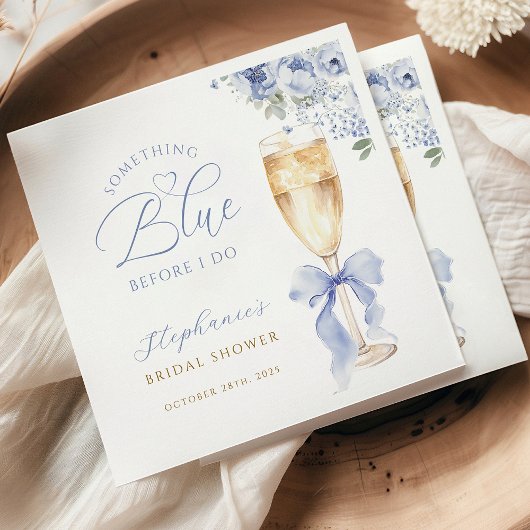 Serviettes en papier florales bleues pour mariage