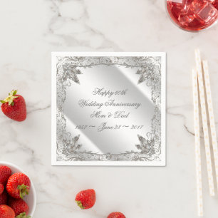 Serviettes en papier Flourish Diamond 60e Annivers