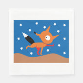 Serviettes En Papier Fox Et Étoiles (Devant)