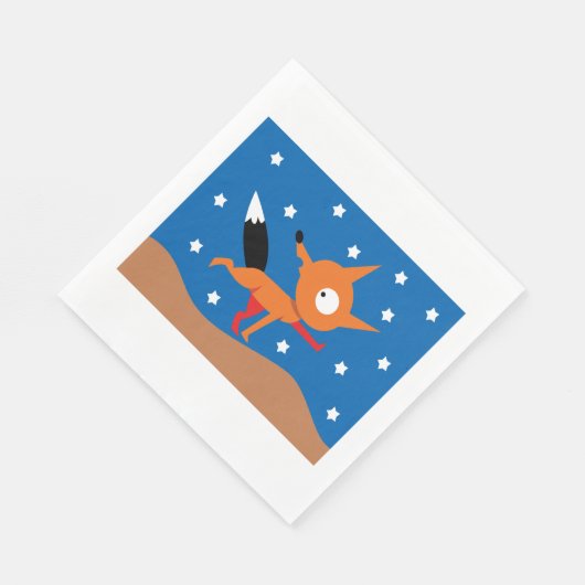 Serviettes En Papier Fox Et Étoiles (Coin)