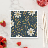 Serviettes en papier Frost & Gold Daisies (En situation)