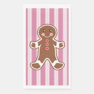 Serviettes en papier garçon pain d'épice rayé