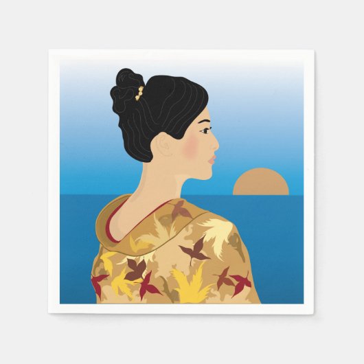 Serviettes en papier Geisha Girl (Devant)