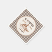 Serviettes en papier Gingham marron Rodeo (Coin)