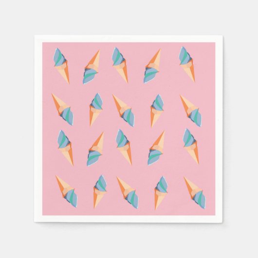 Serviettes en papier glace crème (Devant)