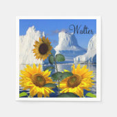 Serviettes en papier glacier tournesol (Devant)