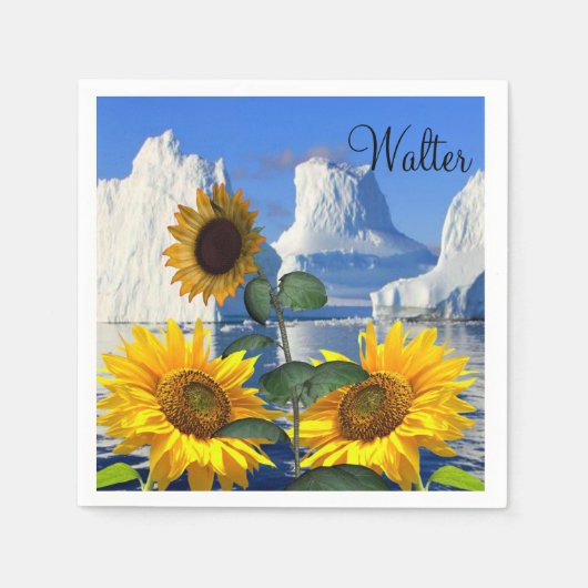 Serviettes en papier glacier tournesol (Devant)
