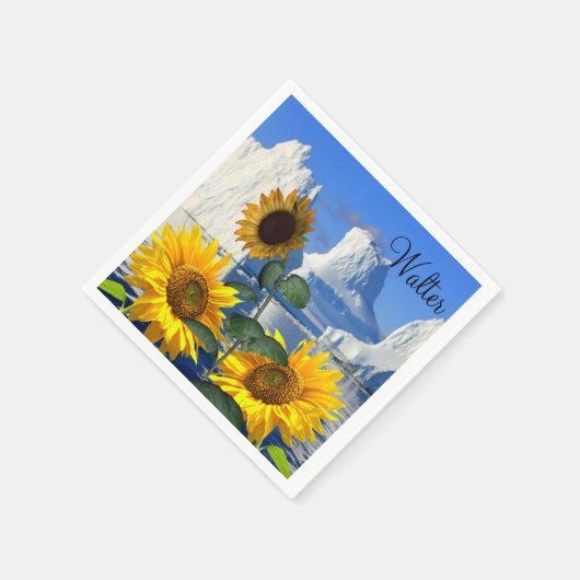 Serviettes en papier glacier tournesol (Coin)