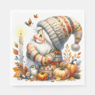 Serviettes en papier Gnome de Thanksgiving