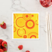 Serviettes en papier Gras Retro Circles - Jaune &  (En situation)